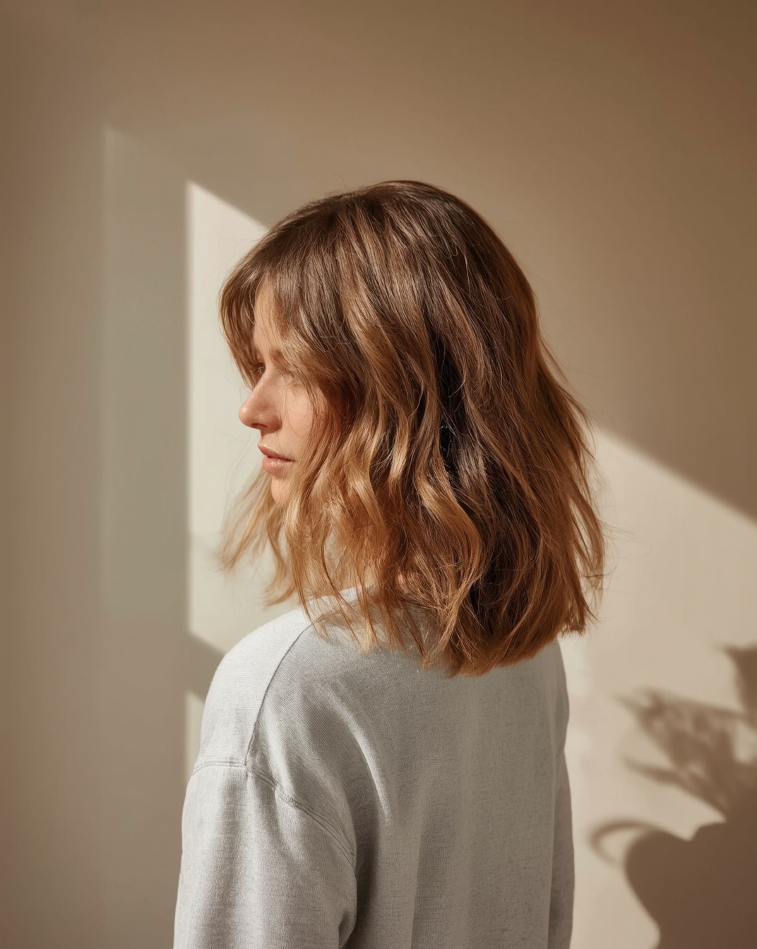 Carré long ondulé, lumière naturelle
