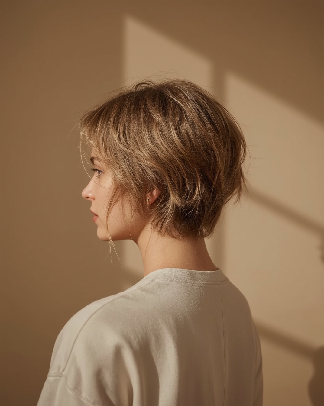 Coupe courte effilée, blond doré